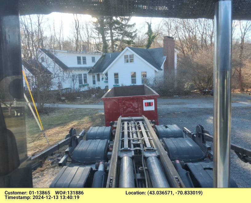 30 yard dumpster rental, with a 5 ton max, delivered in Greenland, NH for a construction project.