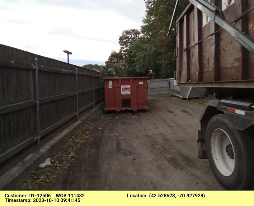 30 yard dumpster rental, with a 5 ton max, delivered for a construction project in Peabody, MA
