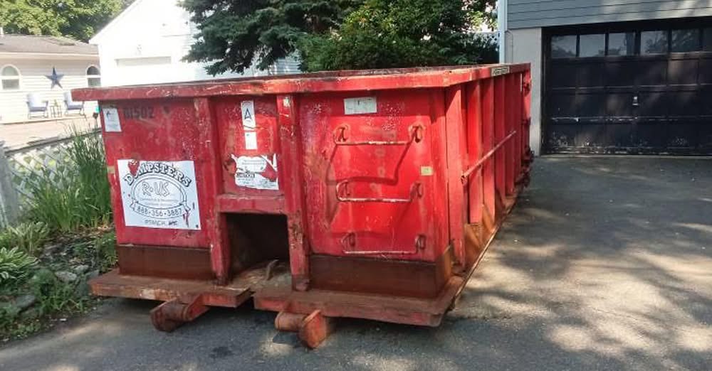 10 Yard Dumpster Rental Pickup in Danvers, MA for a Living Room Renovation | Dumpsters R Us, Inc