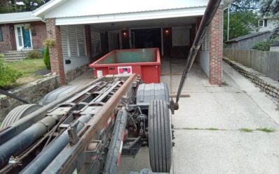 10 yard dumpster rental delivered in Marblehead, MA for a kitchen remodeling project.