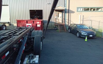 30 yard dumpster delivered to a warehouse in Ipswich, MA for a cleanout.