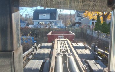 15 yard dumpster delivered in Peabody, MA for ABC removal (asphalt, brick and concrete).