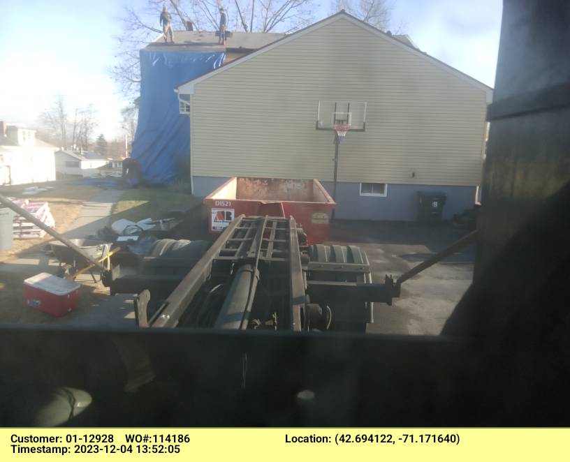 15 yard dumpster rental, with a 2 ton weight limit, delivered in Lawrence, MA for a small roofing project.
