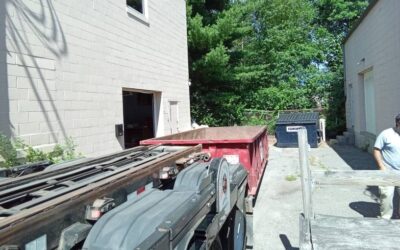 15 yard dumpster rental delivered in Burlington, MA for a construction project.