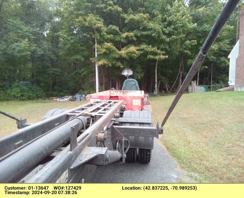 15 yard dumpster rental delivered in Merrimac, MA for junk removal.