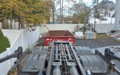 20 yard dumpster with a 4 ton max delivered in Beverly, MA for a roofing project.