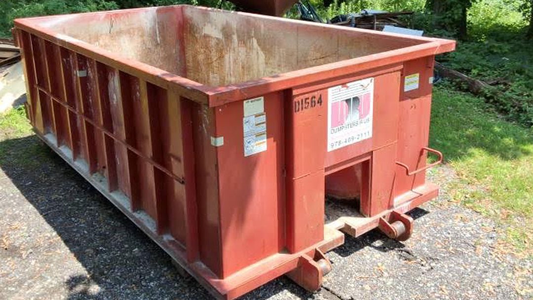 10-yard dumpster delivered for a residential remodeling project in Boxford, MA