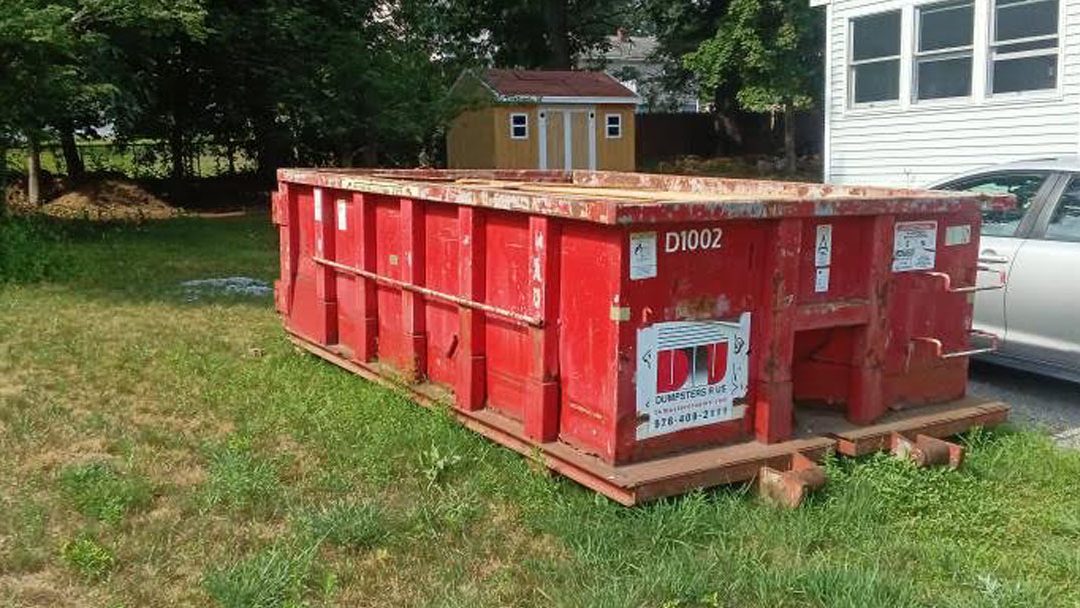 Dumpsters R Us, Inc. picked up a 10-yard dumpster in North Chelmsford, MA, after a residential remodeling project involving construction debris.