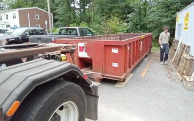 20 yard dumpster delivered in Lexington, MA for a construction project.