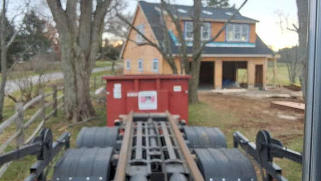 30 yard dumpster rental delivered to Hamilton, MA for a construction project.