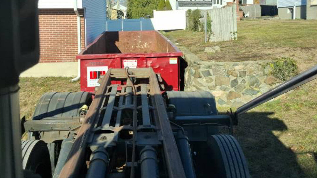 20 yard dumpster rental delivered in Salem, MA for a roofing job.