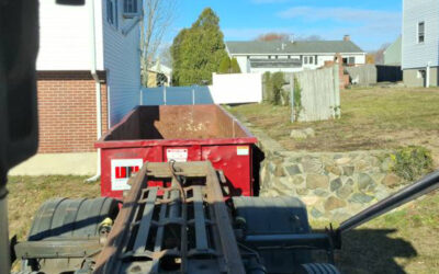 20 yard dumpster rental delivered in Salem, MA for a deck removal.