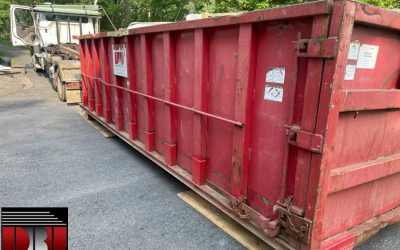 Delivery of 30 Yard Dumpster Rental for Basement Clean Out in Windham NH