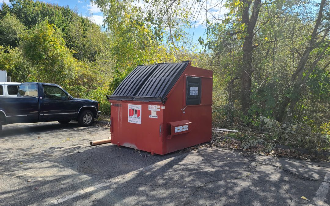 10yd Front End Loader rented in Woburn, MA for Carpet Binding Scraps