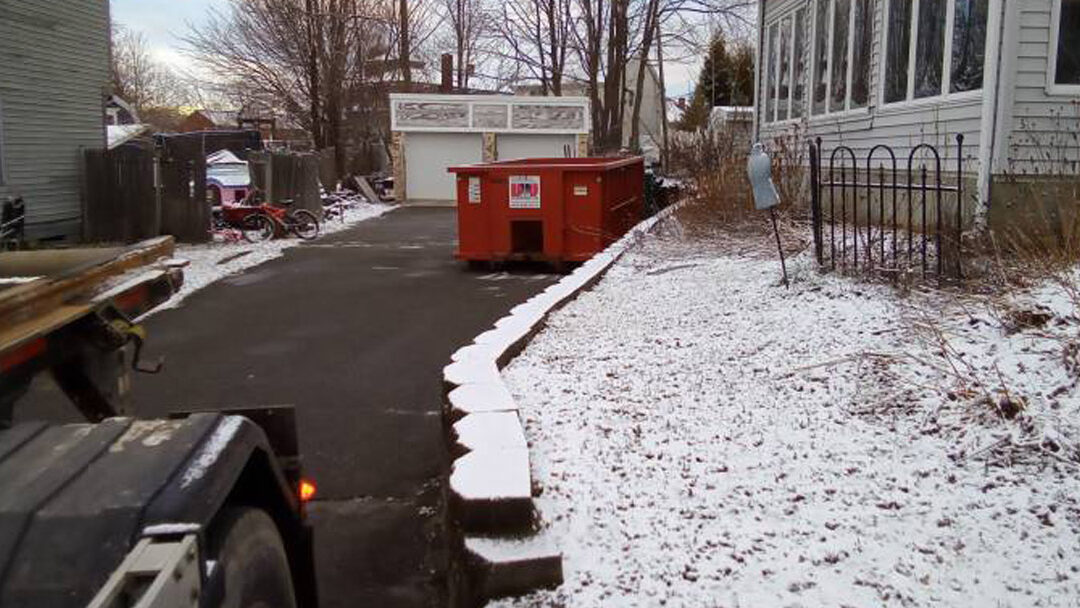 15 yard dumpster rental in Lowell, MA for ABC removal.
