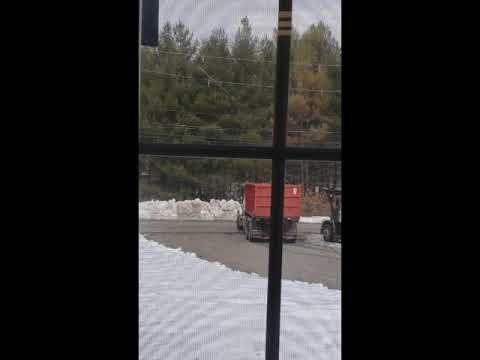 Video of dumpster rental delivery leaving to drop off in Woburn, MA