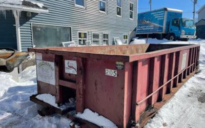 20 yard dumpster rental swap for a construction project in North Andover MA