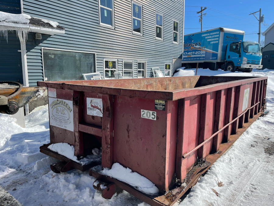 20 yard dumpster rental swap for a construction project in North Andover MA