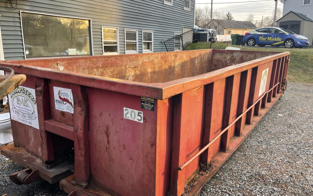 We swapped out a 20 yard dumpster rental with a 3 ton max in North Andover, MA. Move Out Cleaning.