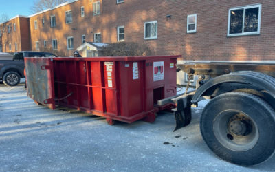 15 yard dumpster rental delivered for a condo remodeling job in Waltham MA