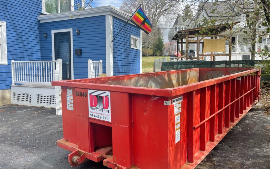 20 yard dumpster in Haverhill, MA for a basement cleanout project.