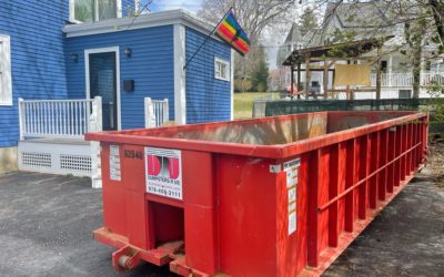 20 yard dumpster in Haverhill, MA for a basement cleanout project.