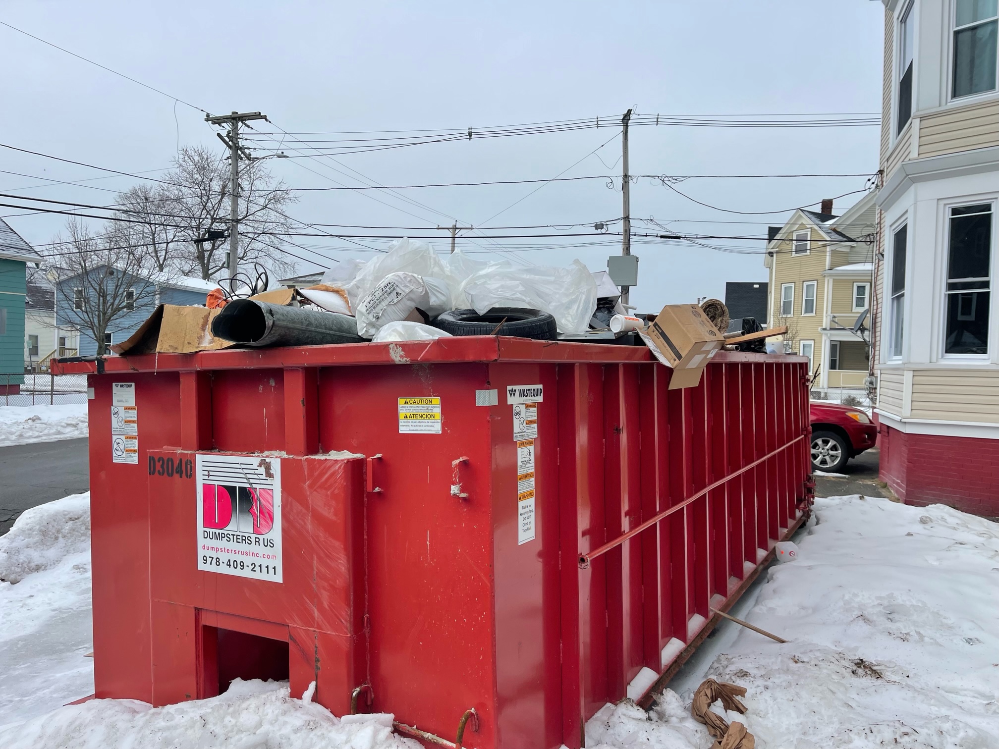 30 yard dumpster rental in Lynn, Ma for multihome renovation