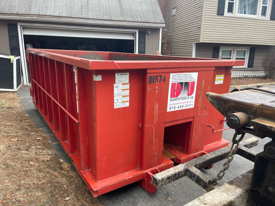 15 yard dumpster rental delivered to Dracut for a home renovation project