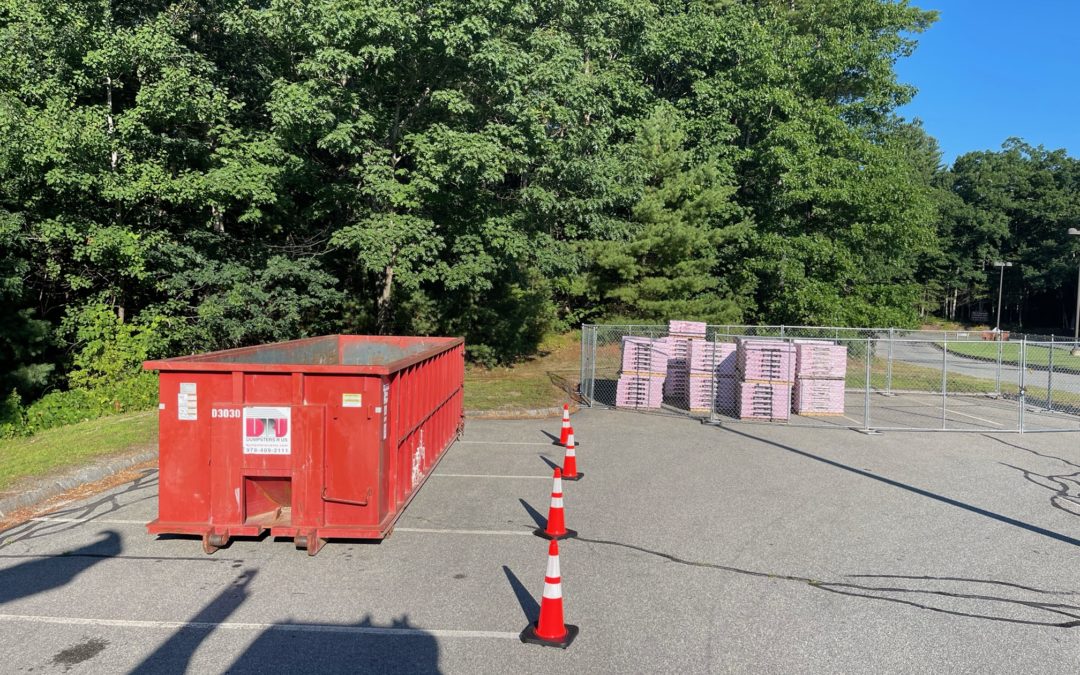 30 yard dumpster rental for construction work at their office in Tyngsboro.