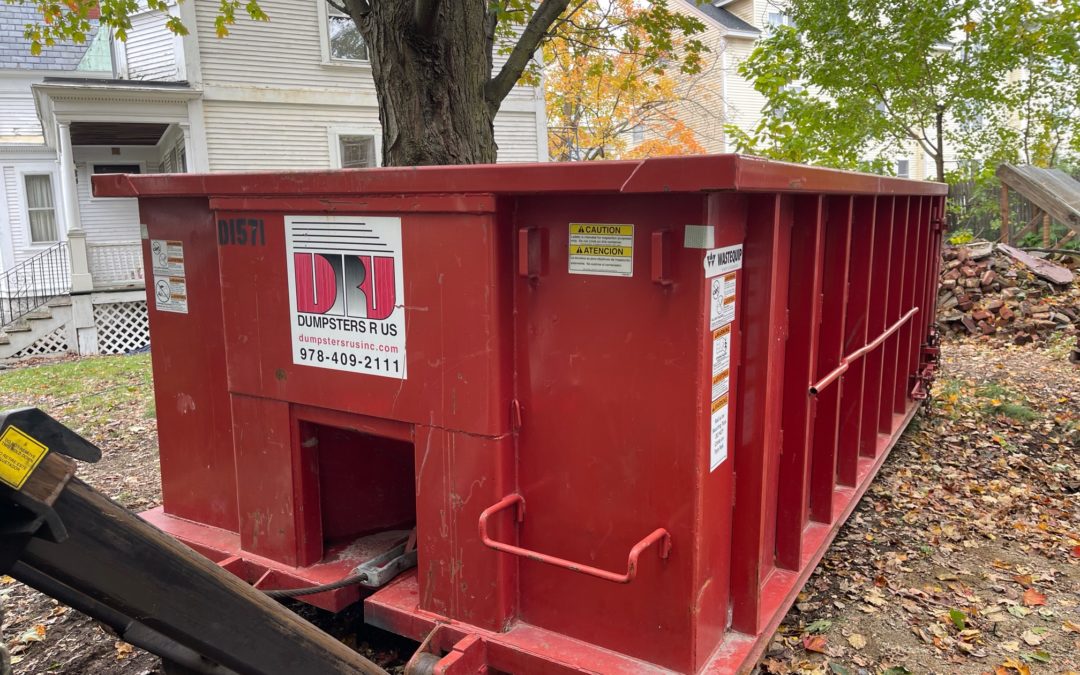 15 yard dumpster, with a 2 ton max was, rented to remove and replace a back porch in Lowell, MA.