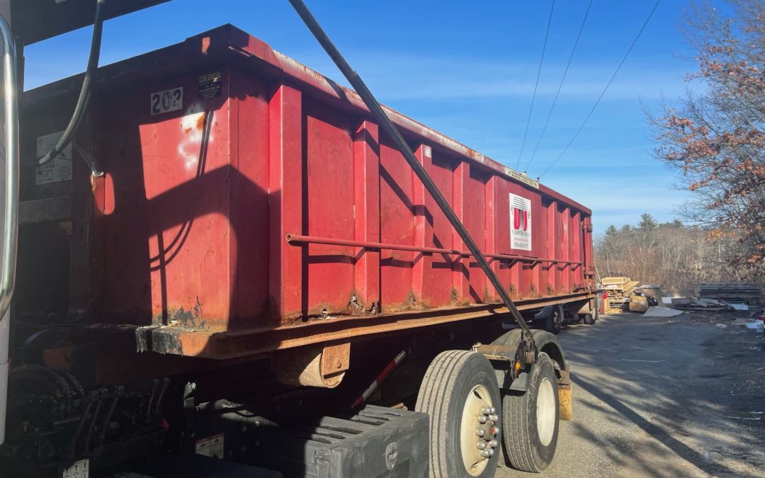 20 yard dumpster rental for a exterior construction project in Woburn, MA.