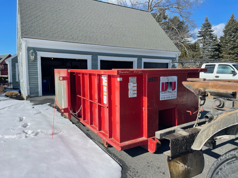 A spring cleaning home refresh in North Andover, customer ordered a 15 yard dumpster rental with a 2 ton max.
