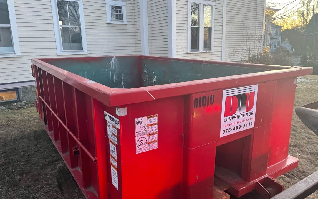 In Andover, a 10 yard dumpster rental with a 1 1/2 ton max delivered for a household clean out.