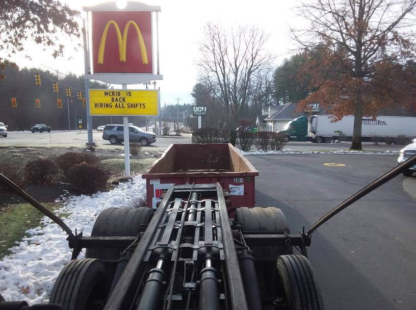 30 yard dumpster rental with a 5 ton max delivered to Hudson, NH for a Construction Job at a McDonald's.