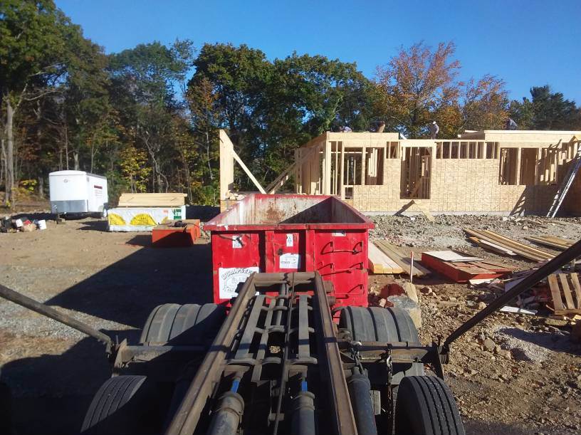 30 yard 5 ton dumpster swaps for a new housing development in Beverly, MA