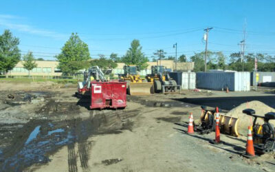 30 yard dumpster rental delivered to a construction site in Malden, MA