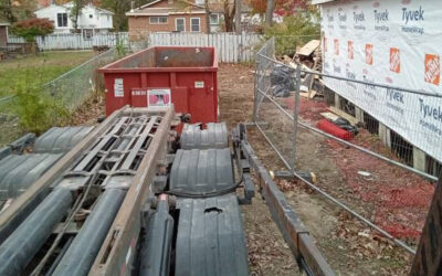 30 yard dumpster rental delivered in North Reading, MA for a construction project.
