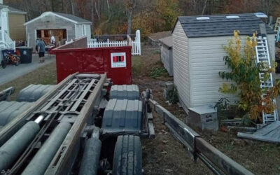 30 yard dumpster delivered in Wilmington, MA for a construction project.